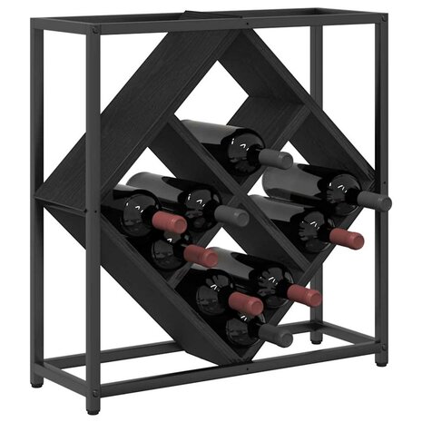Wijnrek Zwart eiken 51 x 18 x 52.5 cm Bewerkt hout 3