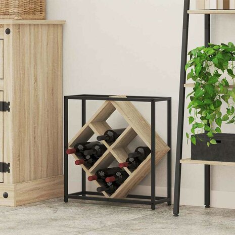 Wijnrek 51x18x52,5 cm bewerkt hout sonoma eikenkleurig 1