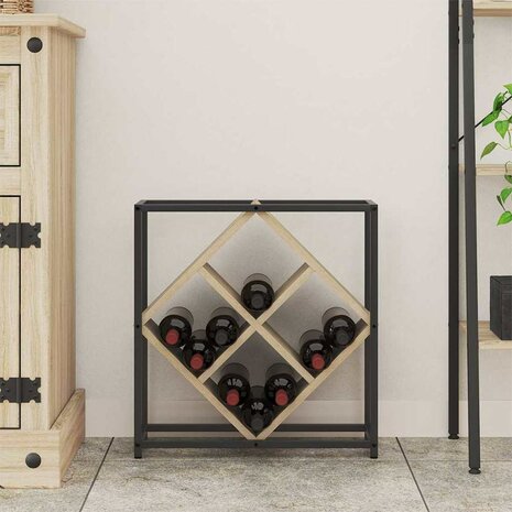 Wijnrek 51x18x52,5 cm bewerkt hout sonoma eikenkleurig 3