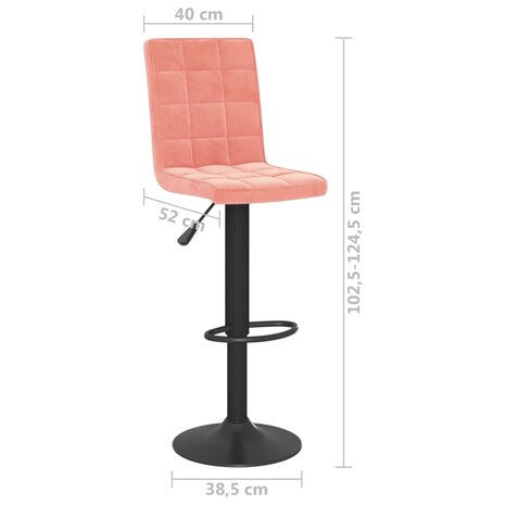Barkruk Roze Fluweel 9