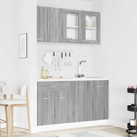 Keukenkastenset met lade 4 pcs Grijs sonoma 140 x 46 x 81.5 cm 1