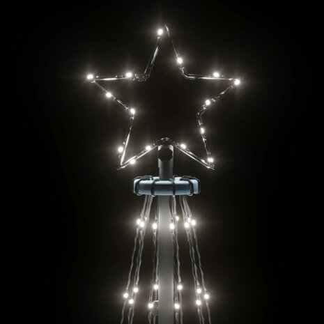 Kerstboom met grondpin 108 LED&apos;s koudwit 180 cm 5