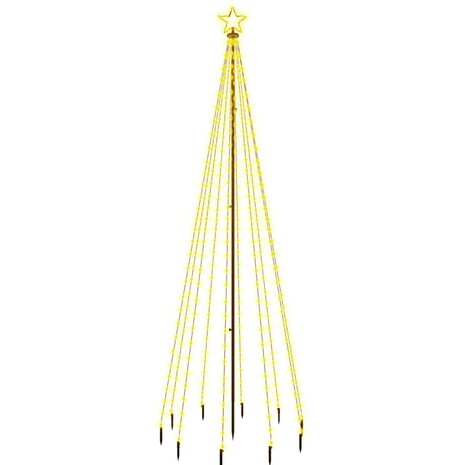 Kerstboom met grondpin 310 LED&apos;s warmwit 300 cm 2