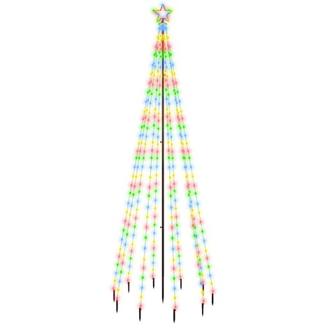 Kerstboom met grondpin 310 LED&apos;s meerkleurig 300 cm 2