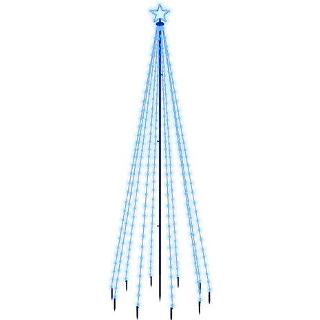 Kerstboom met grondpin 310 LED&apos;s blauw 300 cm 2
