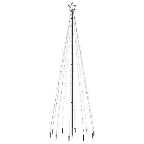 Kerstboom met grondpin 310 LED&apos;s blauw 300 cm 3