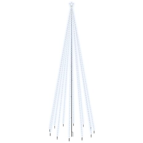 Kerstboom met grondpin 732 LED&apos;s koudwit 500 cm 2