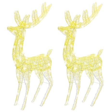 Kerstdecoratie rendier XXL 2 st 250 LED&apos;s warmwit 180 cm acryl 3