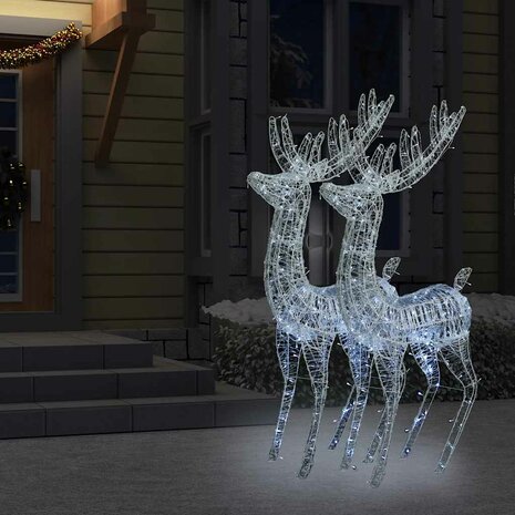 Kerstdecoratie rendier XXL 2 st 250 LED&apos;s warmwit 180 cm acryl 6