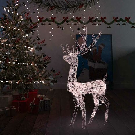 Kerstversiering rendier 140 LED&apos;s 120 cm acryl warmwit 1