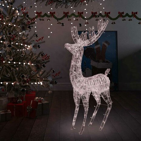 Kerstdecoratie rendier 250 LED&apos;s warmwit 180 cm acryl 1