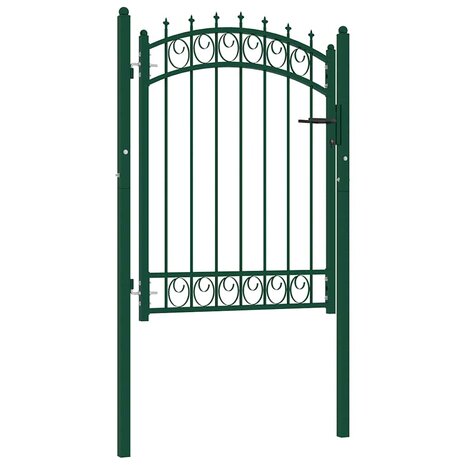 Poort met speerpunten 100x125 cm staal groen 1