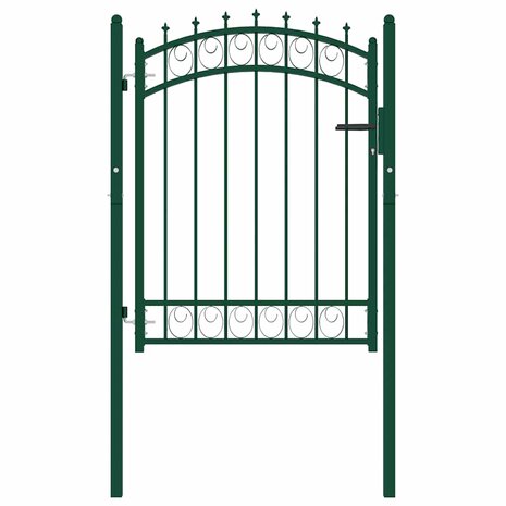 Poort met speerpunten 100x125 cm staal groen 2