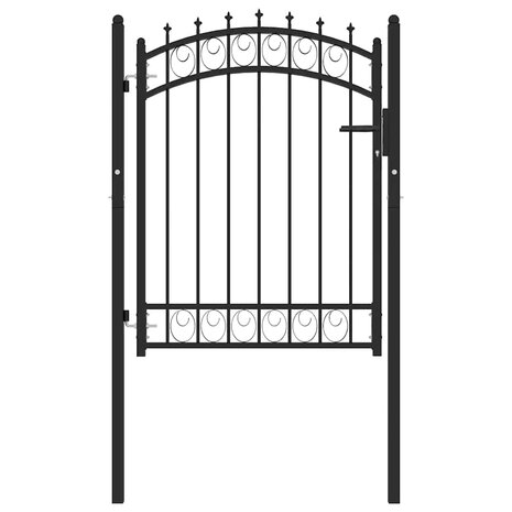 Poort met speerpunten 100x125 cm staal zwart 2
