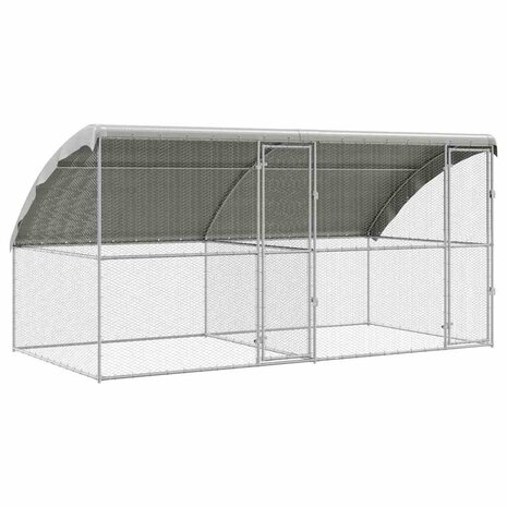 Kippenhok Zilver 400 x 200 x 198.5 cm Gegalvaniseerd staal 2
