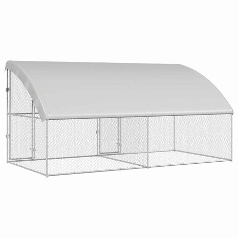Kippenhok Zilver 400 x 200 x 198.5 cm Gegalvaniseerd staal 5