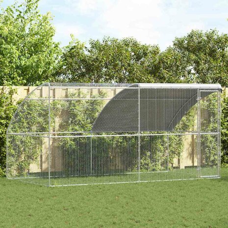Kippenhok Zilver 400 x 200 x 198.5 cm Gegalvaniseerd staal 1