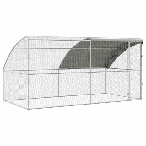 Kippenhok Zilver 400 x 200 x 198.5 cm Gegalvaniseerd staal 2