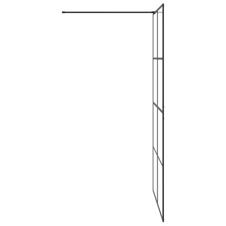 Inloopdouchewand 115x195 cm ESG-glas transparant en zwart 5