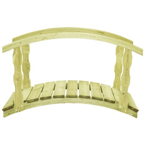 Tuinbrug met leuning 170x74x105 cm geïmpregneerd grenenhout 1