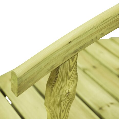 Tuinbrug met leuning 170x74x105 cm geïmpregneerd grenenhout 3