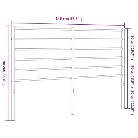 Hoofdbord metaal wit 140 cm 7