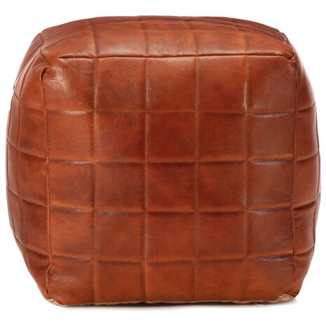 Poef 40x40x40 cm echt geitenleer tan 2