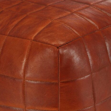 Poef 40x40x40 cm echt geitenleer tan 3