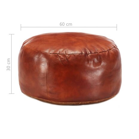Poef 60x30 cm echt geitenleer tan 3