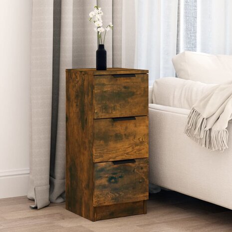 Dressoir 30x30x70 cm bewerkt hout gerookt eikenkleurig 3