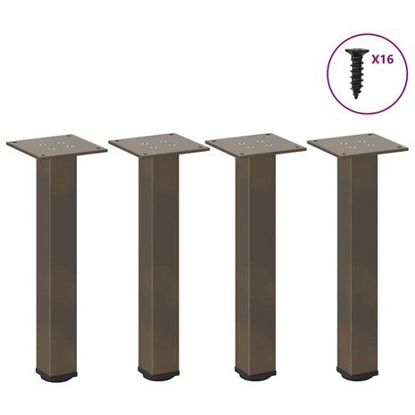 Salontafelpoten 4 st 42-44 cm staal naturel 1