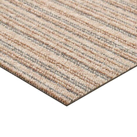 Tapijttegels 20 st 5 m² 50x50 cm gestreept beige 6