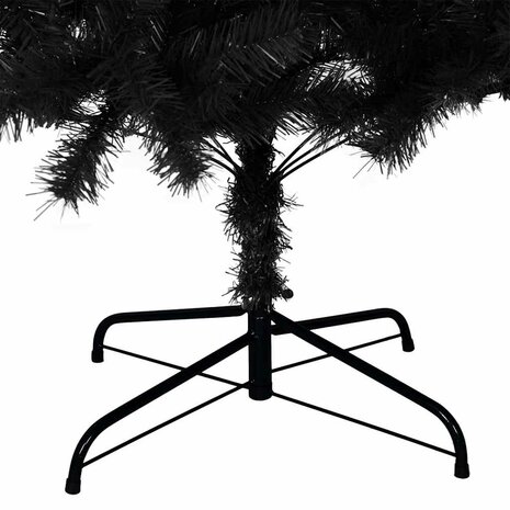 Kunstkerstboom met standaard 210 cm PVC zwart 6