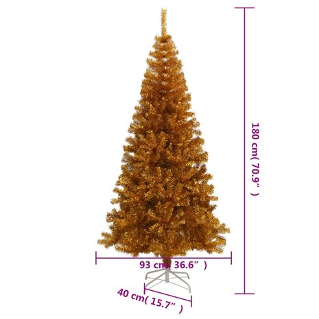 Kunstkerstboom met standaard 180 cm PET goudkleurig 6