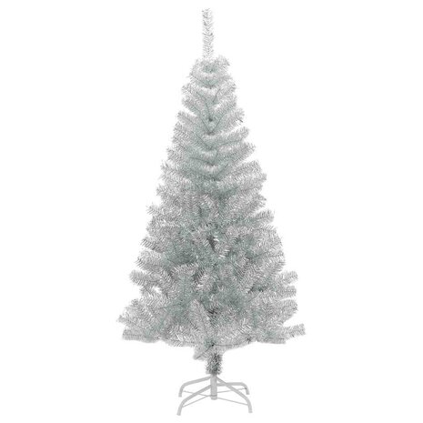 Kunstkerstboom met standaard 150 cm PET zilverkleurig 3