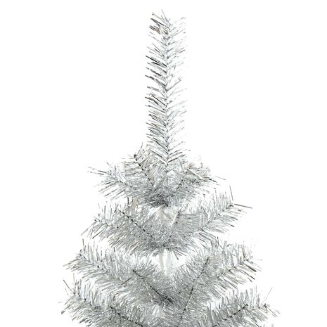 Kunstkerstboom met standaard 150 cm PET zilverkleurig 4