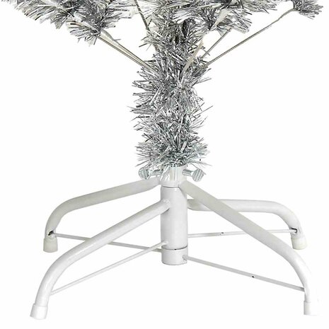 Kunstkerstboom met standaard 150 cm PET zilverkleurig 6