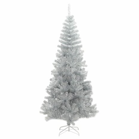 Kunstkerstboom met standaard 180 cm PET zilverkleurig 2