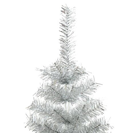 Kunstkerstboom met standaard 180 cm PET zilverkleurig 3