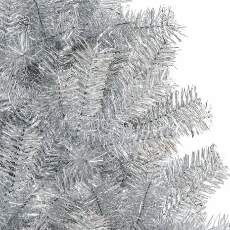 Kunstkerstboom met standaard 180 cm PET zilverkleurig 4