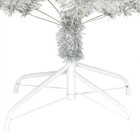 Kunstkerstboom met standaard 180 cm PET zilverkleurig 5