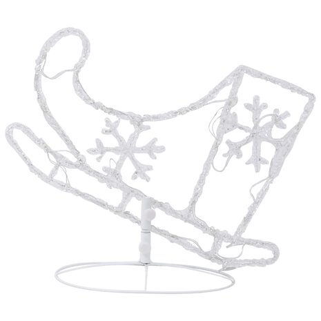 Kerstdecoratie rendieren en slee 260x21x87 cm acryl koudwit 7