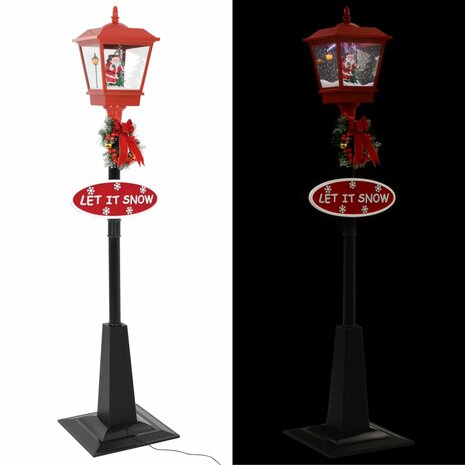 Straatlantaarn met kerstman LED 180 cm 5