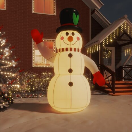 Sneeuwpop opblaasbaar met LED&apos;s 300 cm 1