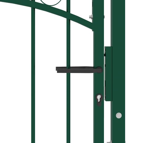 Poort met gebogen bovenkant 100x100 cm staal groen 3