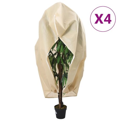 Plantenhoezen met ritssluiting 4 st 70 g/m² 3,93x3,5 m 1