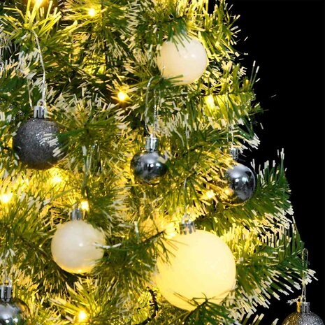 Kunstkerstboom met 150 LED&apos;s kerstballen en sneeuw 120 cm 3