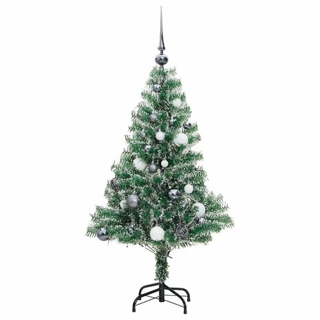 Kunstkerstboom met 150 LED&apos;s kerstballen en sneeuw 120 cm 4