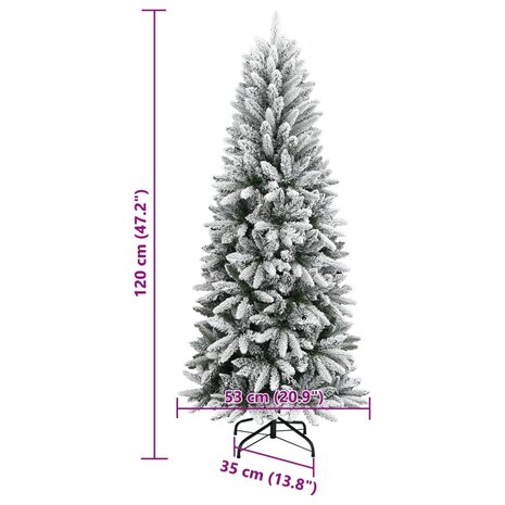 Kunstkerstboom met sneeuw 120 cm PVC en PE 8