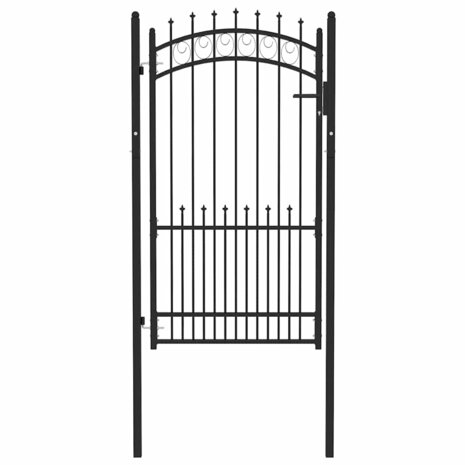 Poort met speerpunten 100x175 cm staal zwart 2